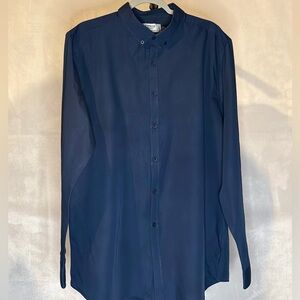 Topman Navy Blue Oxford Dress Shirt – Men’s Size XXL, Like New